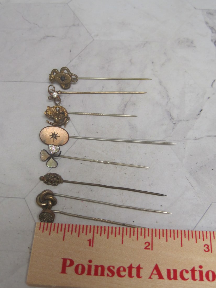 Lot of 7 Antique Stick Pins: .