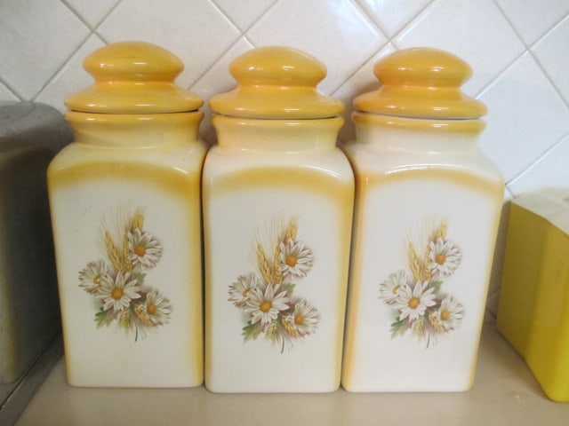 3 Piece Retro Hand Crafted Ceramic Cannister Set (1 of 5)
