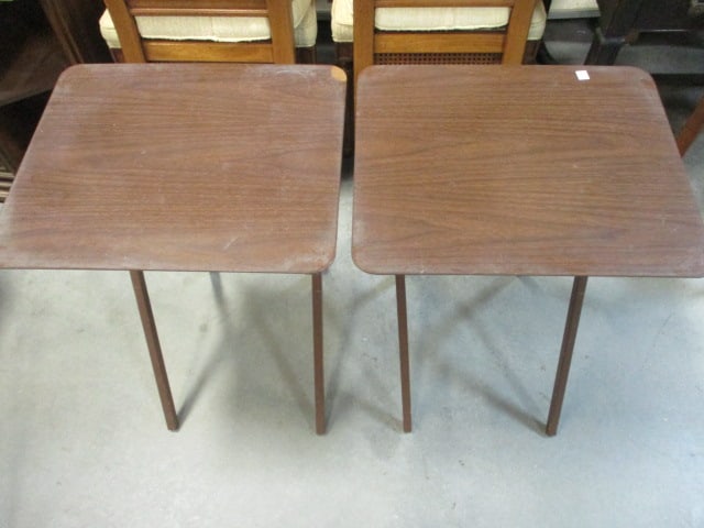 Pair of Vintage Folding TV Tray Tables: 18 1/2" x 16" x 30", chip, Local Pickup Only
