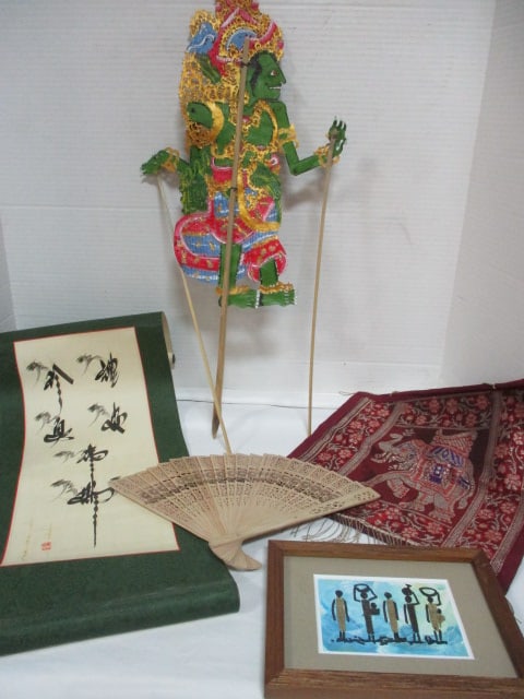 Cultural Fans, Wall Hangings, Fabric, etc.: see pictures and preview for selection and condition