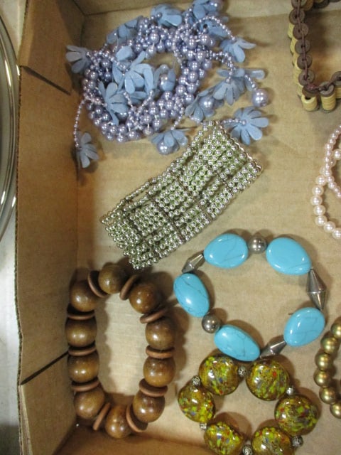 Vintage Costume Jewelry Lot - Stretch Bracelets: see pictures and preview for selection and condition