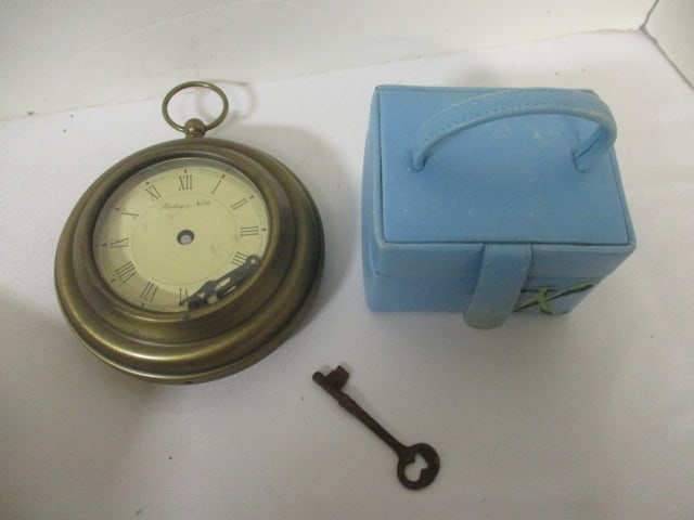 Sterling & Noble Quartz Wall Clock & Small Vintage Jewelry Box: .