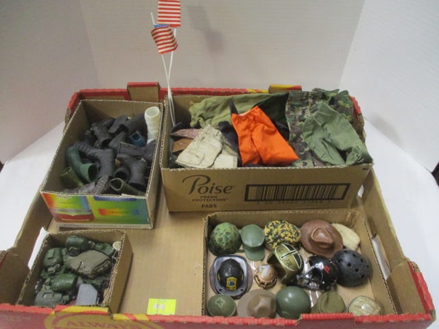 GI Joe Helmets, Hats, Clothes, Boots, Canteens: see all pictures