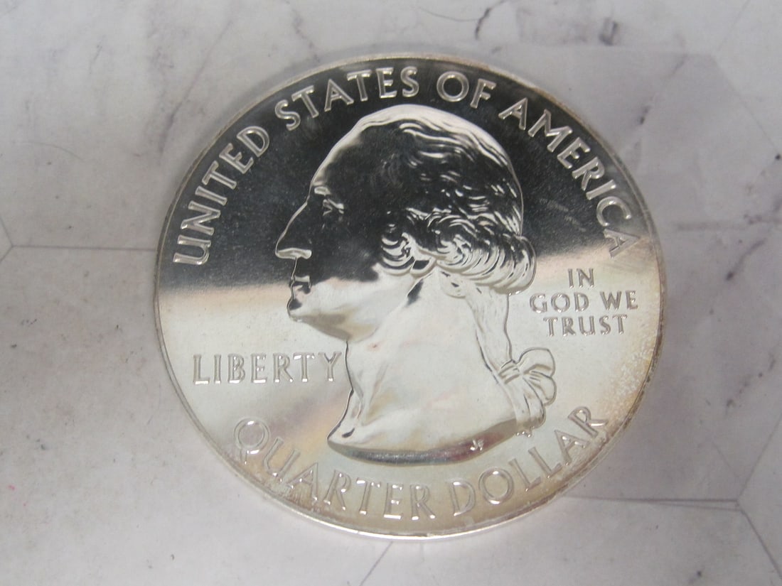 2015 UNC. US JUMBO Silver 5 Ounce Special Quarter: Blue Ridge Parkway Commemorative, 3" diameter