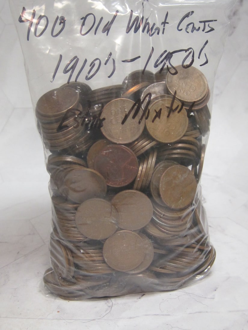 Lot of 400 Lincoln Cents: "Wheaties", 1910's to 1958, nice estate mixture 