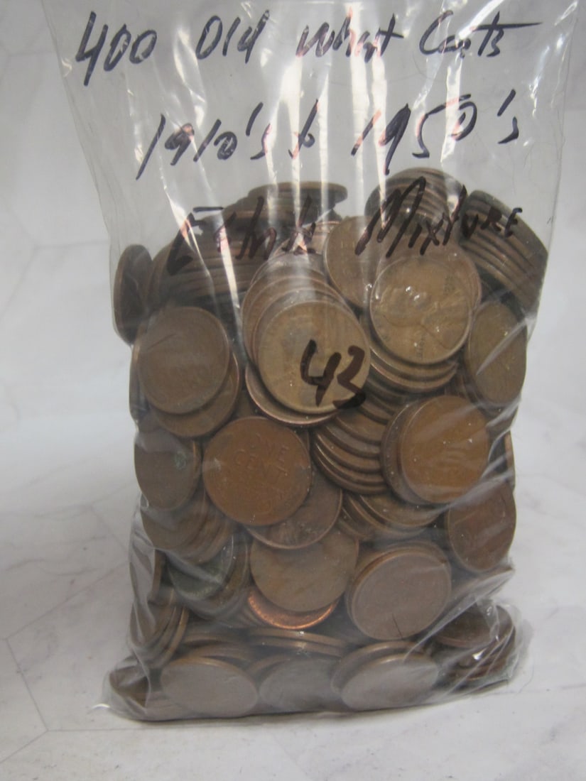 Lot of 400 Old Wheat Cents (1 of 3)