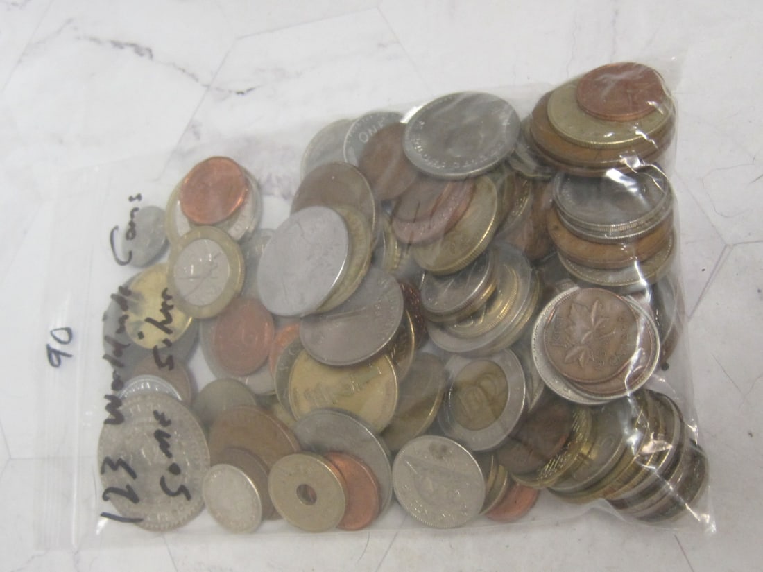 Lot of 123 Worldwide Coins (1 of 6)