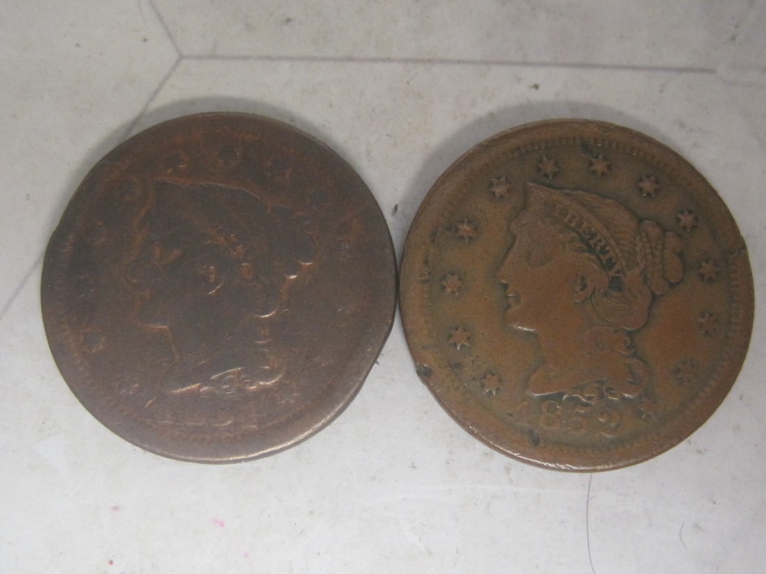 Lot of 2 Early US Large Cents (1 of 4)
