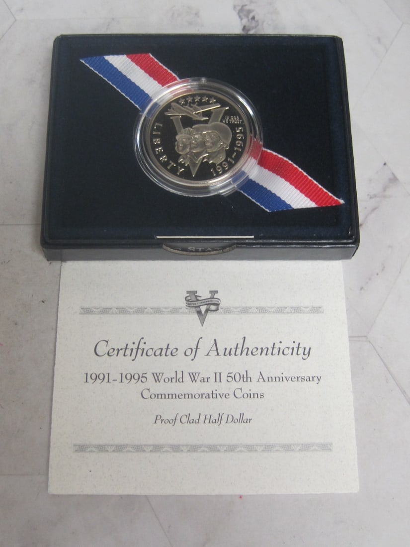 1991-1995 WWII Commemorative Half Dollar Proof Coin (1 of 4)