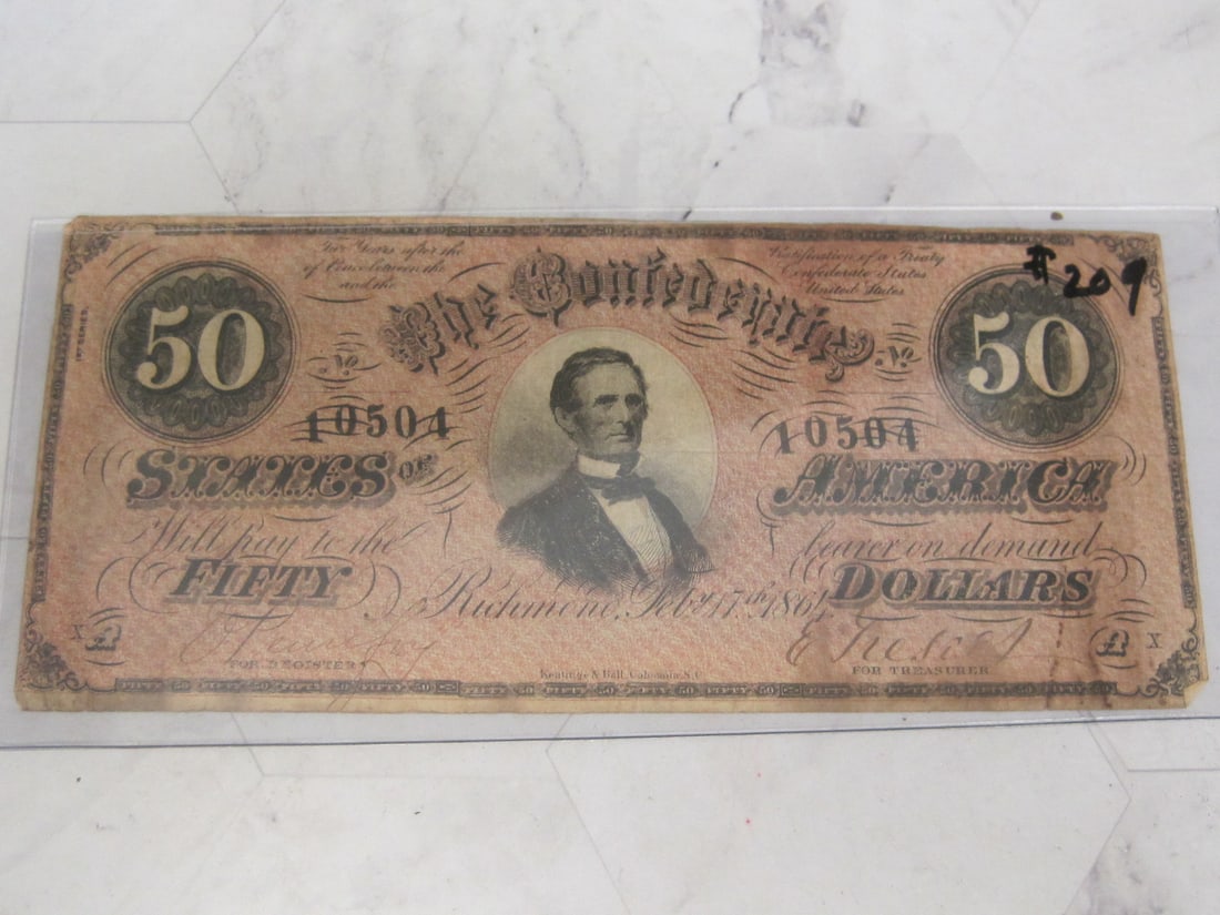 1864 Confederate $50 Note (1 of 2)
