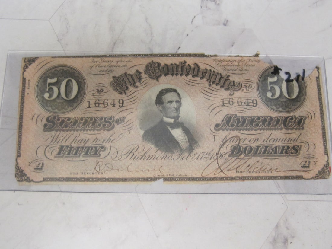 1864 Confederate $5 Note (1 of 2)