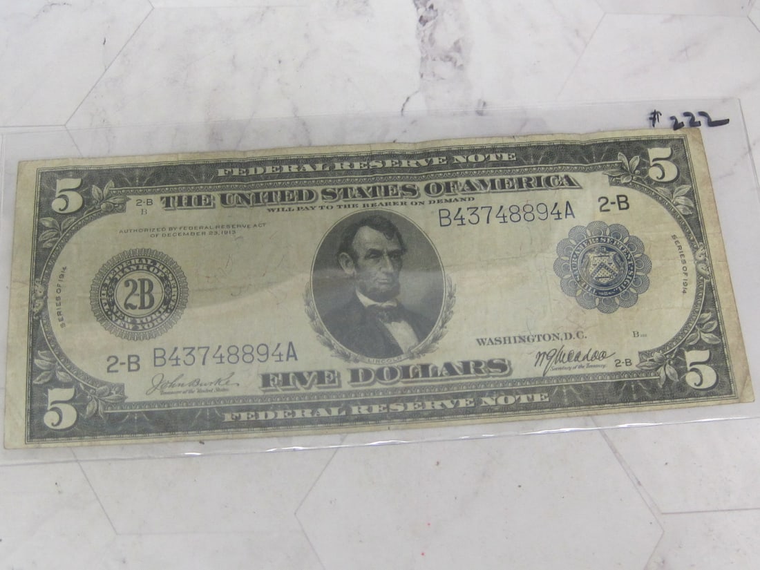 1914 $5 Federal Reserve Note (1 of 6)