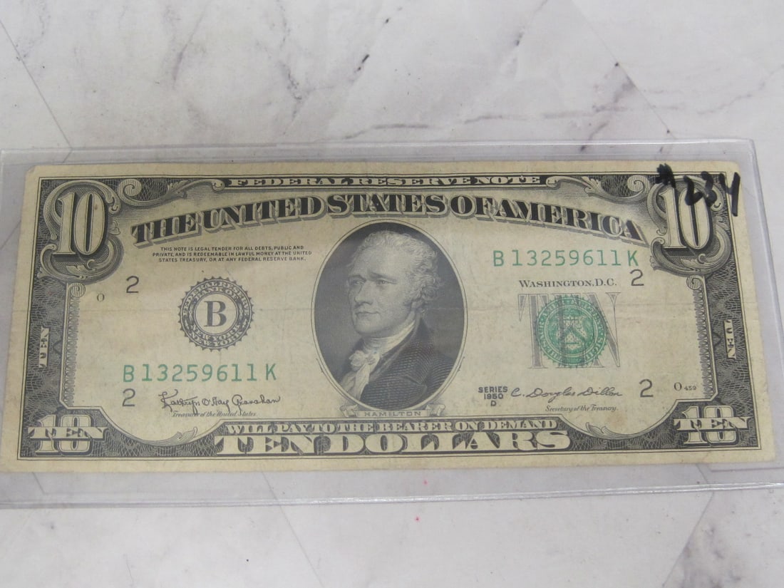 1950 D US $10 Federal Reserve Note (1 of 2)