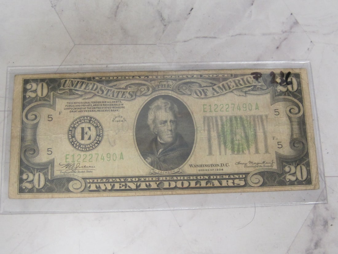 1934 US $20 Federal Reserve Note (1 of 4)