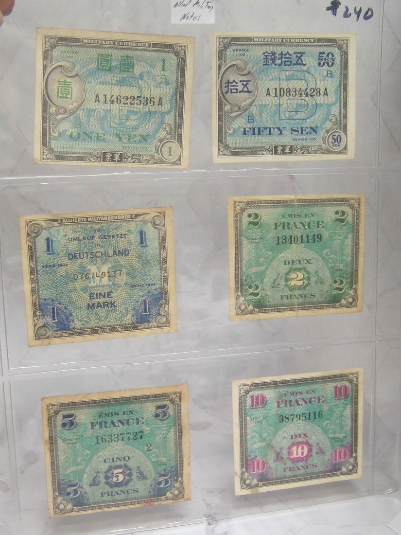 6pc. 1944 Allied Military Payment Script (1 of 4)