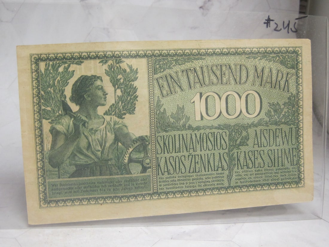 Scarce 1918 Germany Empire 1000 Mark Note (1 of 2)