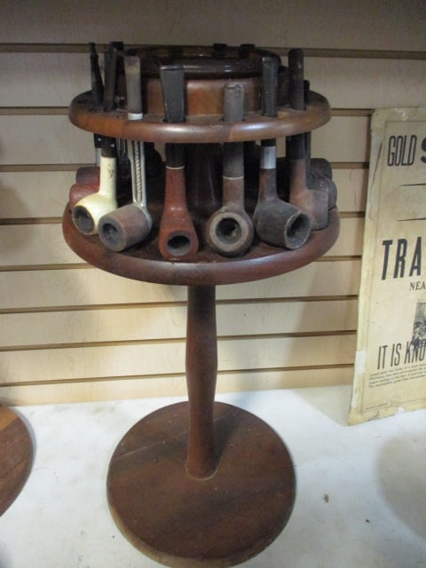 Floor Pipe Stand w/Ashtray (holds 16 Pipes): 11" Diam. X 23" H (16 Pipes Included) 