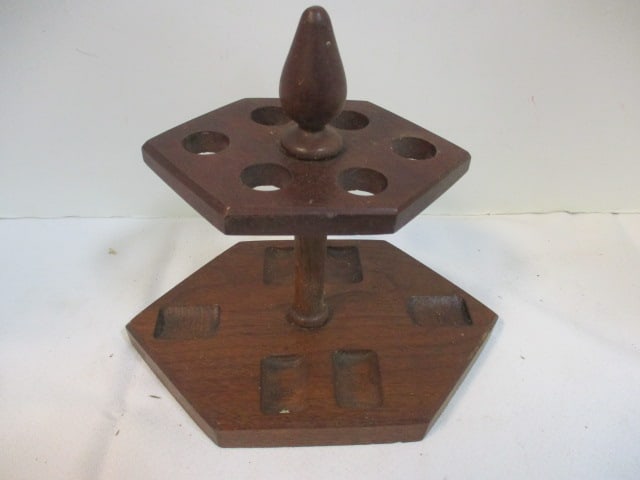 Vintage Pipe Display Stand (holds 6 Pipes): 8 1/2 x 6 x 7 1/2 
