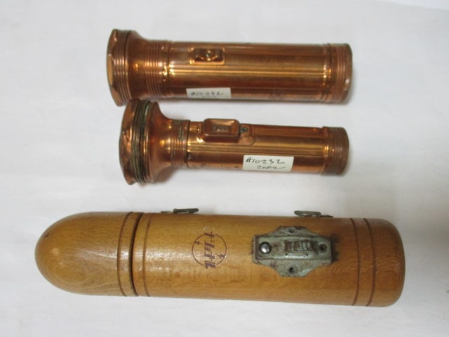 Wood Flashlight & 2 Copper Flashlights: .