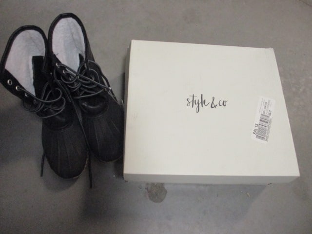 2 PR Boots-Style & Co. Tall Brown Boots & Blue Suede Shoes Boots: Size 6