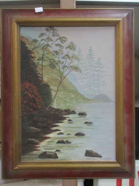 Jeanie Adams Framed Painting on Board '79 (1 of 5)