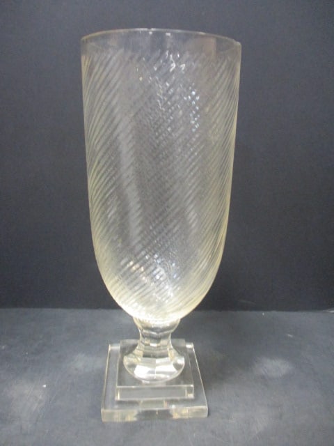 Arabella Pattern Glass Vase w/Square Bottom (1 of 5)