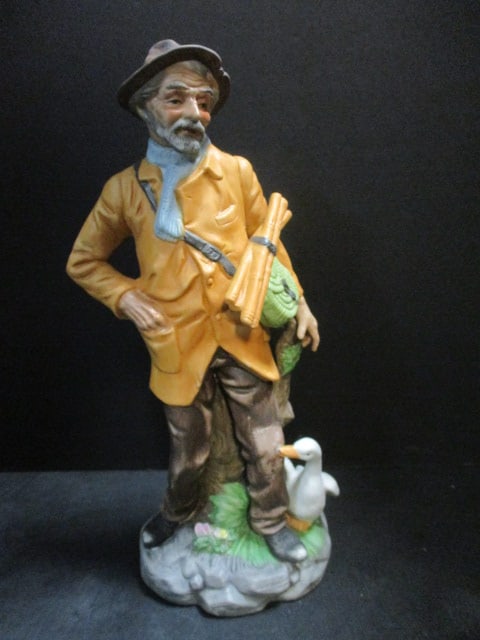 Old Man w/Duck Bisque Porcelain Figurine (1 of 6)