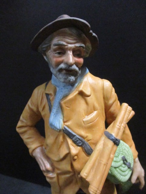 Old Man w/Duck Bisque Porcelain Figurine - 2