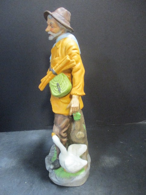 Old Man w/Duck Bisque Porcelain Figurine - 3