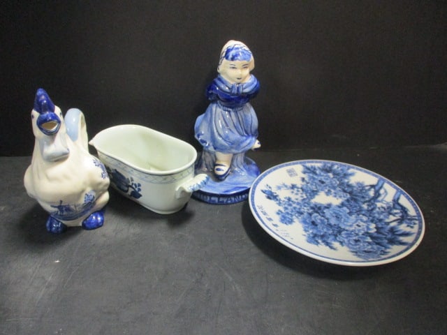 Royal Copenhagen, Delft Holland & Chinese Blue & White Grouping: . 