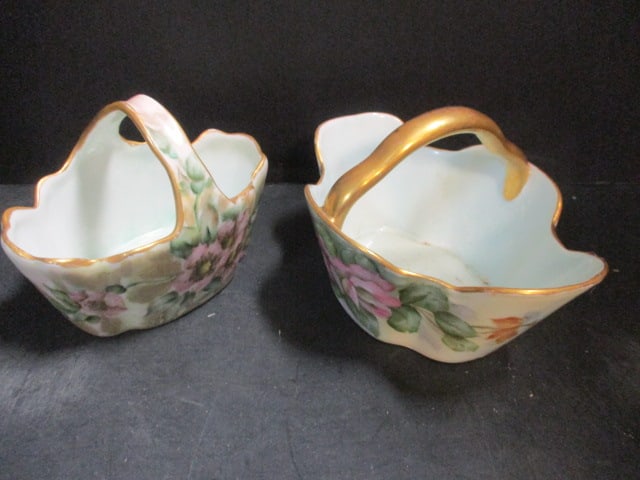 R&S Tillowitz Germany Handpainted Basket (4 1/2") &: Bavaria Basket (5 1/4") 