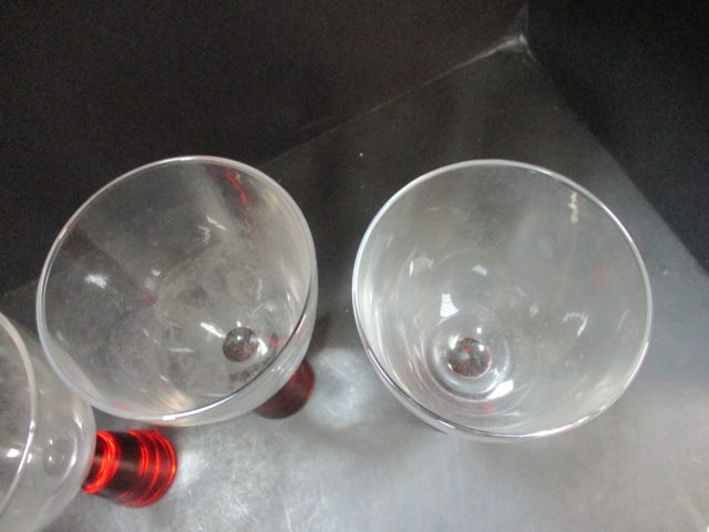 Arland Prescott Ruby Red Stem Wine Glasses (Lot of 4) - 2