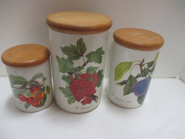 Portmeirion Pamona 'Goddess of Fruit' 3 PC Canister Set: . 
