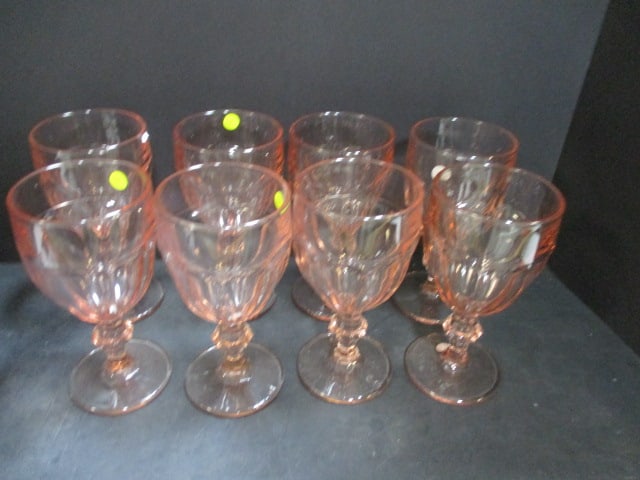 Pink Water Goblets (Lot of 8)6 1/2" (1 of 5)