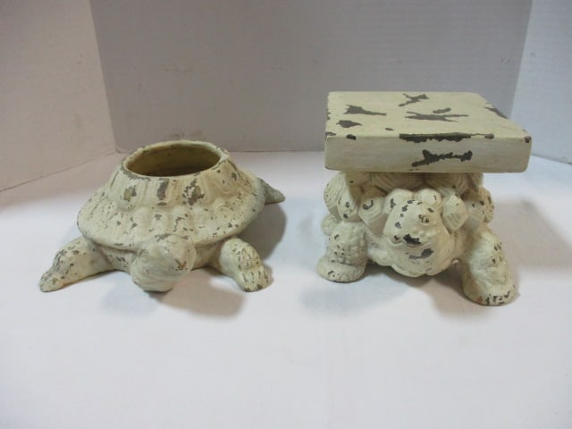 Turtle Planter (9 1/2") & Turtle Stand (8") (1 of 11)