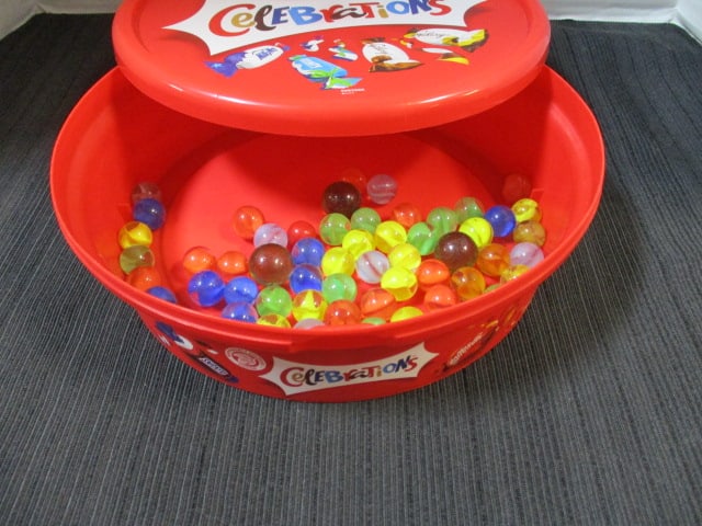 Celebrations Candy Container w/Marbles: .