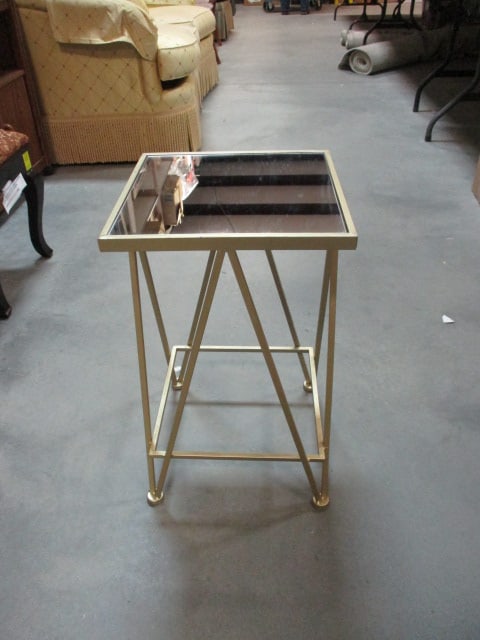 Mirror Top w/Metal Legs Accent Table (1 of 4)