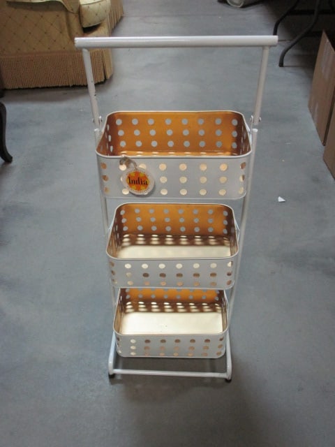 3 Tier Metal Stationary Storage Cart (1 of 7)