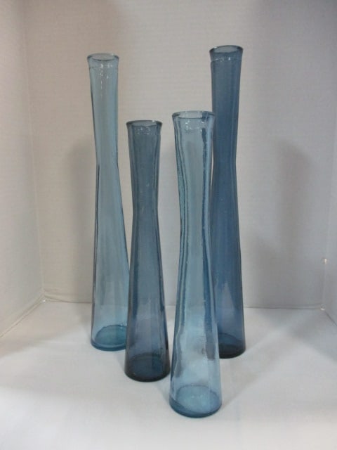 Decorative Tall Blue Vases (Lot of 4) (1 of 5)