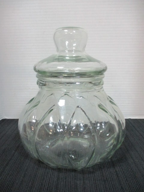 Pumpkin Shaped Apothecary Jar w/Lid (1 of 7)