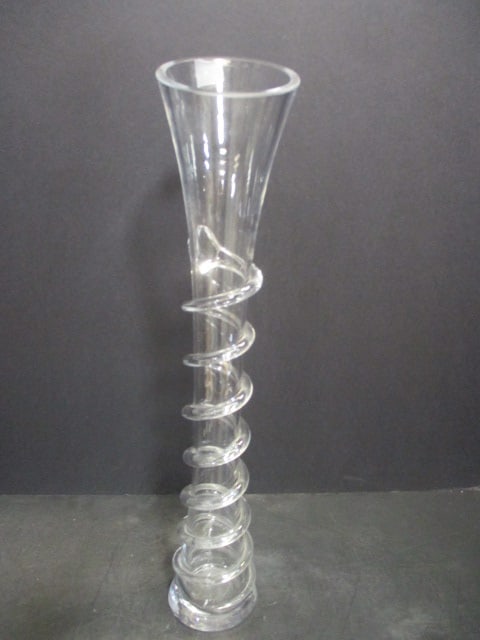 Crystal Glass Spiral Vase: 15 3/4" 