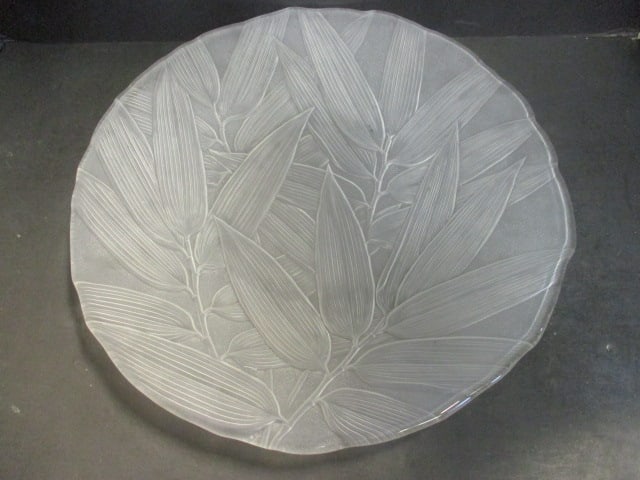 Vintage Mikasa Frosted Glass Serving Tray: 14 1/2" 