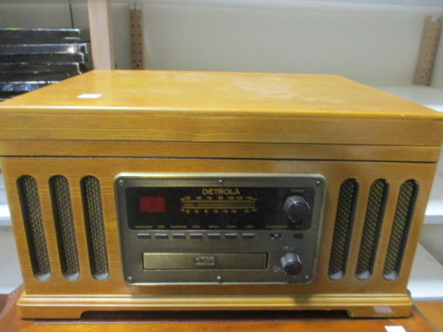 Detrola Wood Console with Turntable, AM-FM Radio, CD Player, and Cassette (1 of 8)