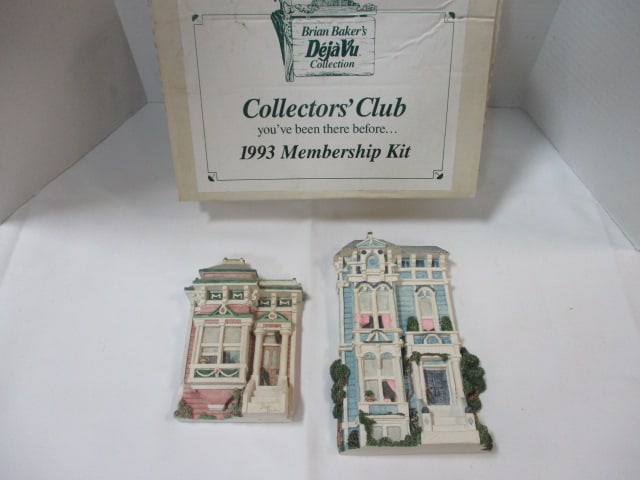 Michael's Limited Brian Baker's Deja Vue Collection "Classic Victorian 1555": and "City Cottage 1682" Sculpture Wall Hangings in Original Box, 7 1/2" and 9 1/2" 