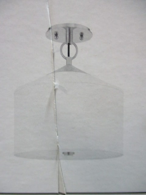 New Old Stock Hudson Valley Semi Flush Aged Brass Ceiling Light - 3