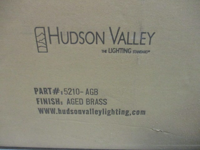 New Old Stock Hudson Valley Semi Flush Aged Brass Ceiling Light - 4