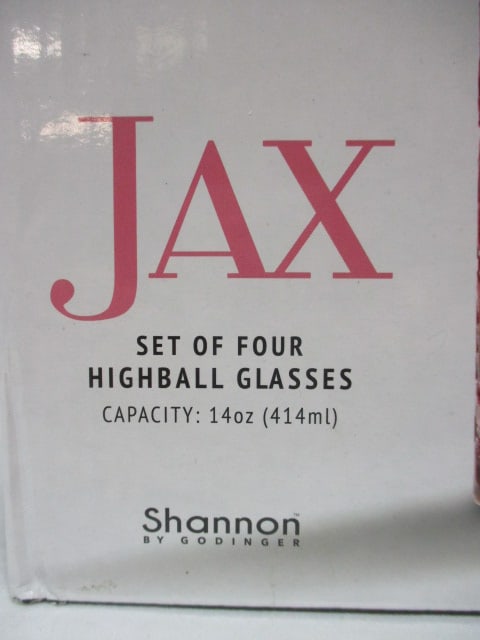 New Old Stock Shannon by Godinger "Jax" Highball Glass 4-Piece Set - 2