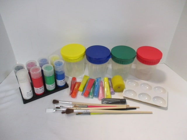 Lot of New Old Stock Paints, Paintbrushes, Containers, etc. (1 of 7)