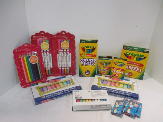 Lot of New Old Stock Crayons, Colored Pencils, Markers, and Chalk (1 of 8)