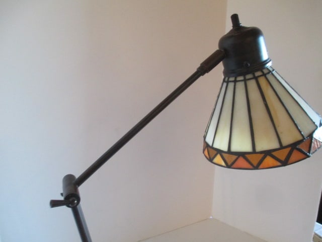 Mission Design Stained Glass Style Adjustable Swing Arm Desk Lamp - 4
